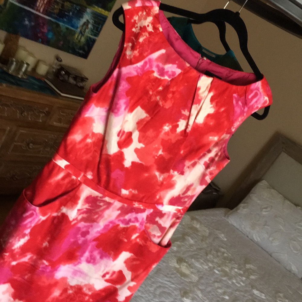 Red floral dress